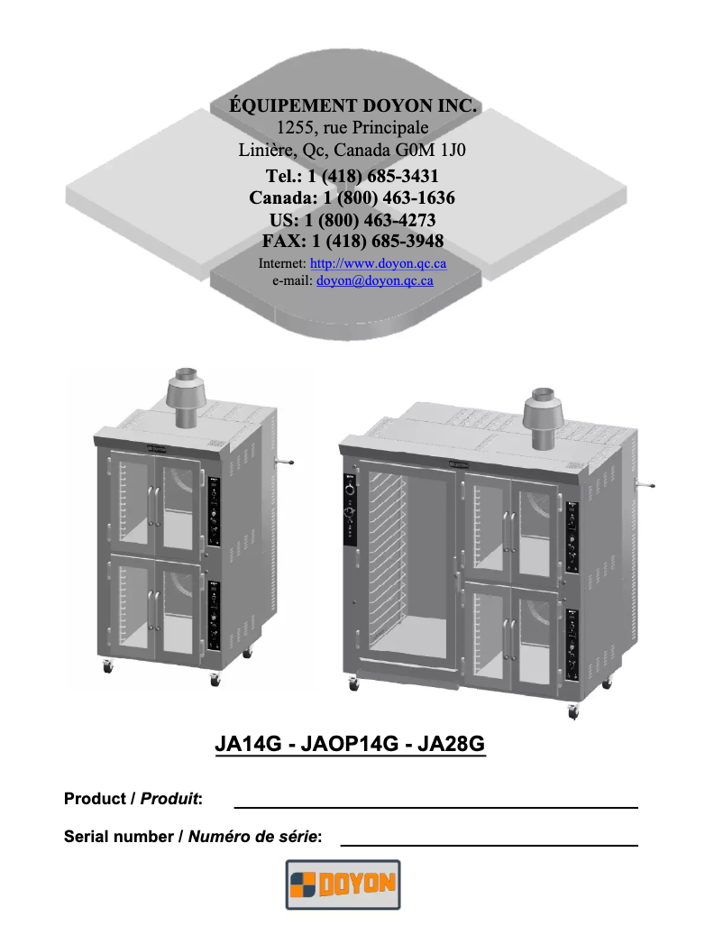 Imagen de la primera página del manual del dispositivo JA14G