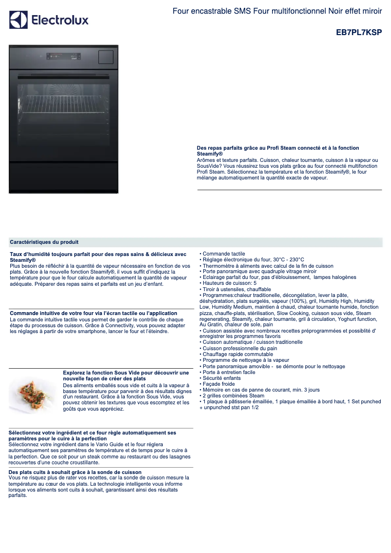 Página nº 1 - Ficha técnica Electrolux EB7PL7KSP