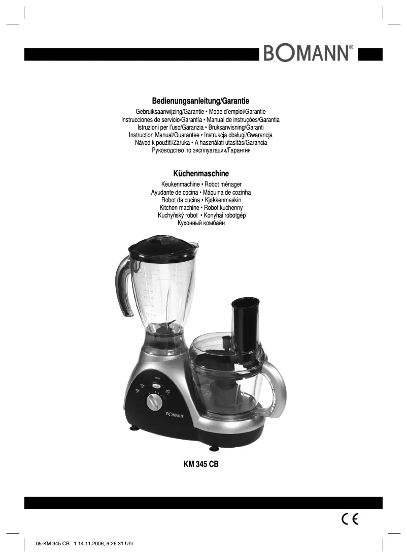 Imagen de la primera página del manual del dispositivo KM 345 CB