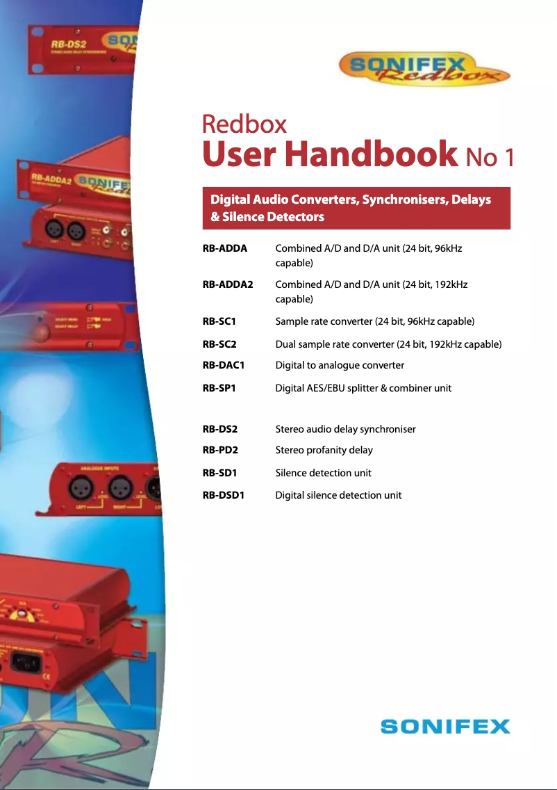 Página 1 del manual Manual de usuario Sonifex Redbox RB-ADDA2