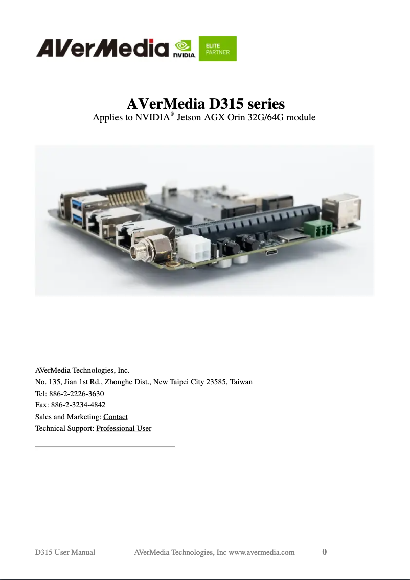 Página 1 del manual Manual de usuario AVerMedia D315AOB