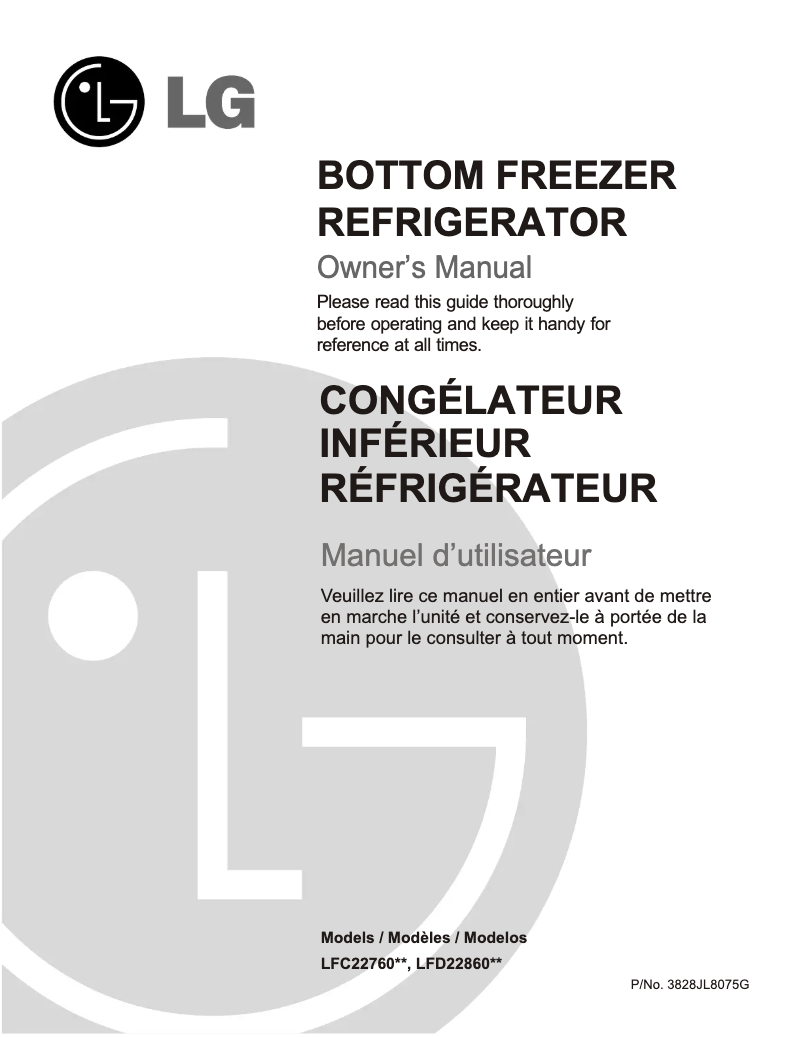 Imagen de la primera página del manual del dispositivo GM-B228JQCA