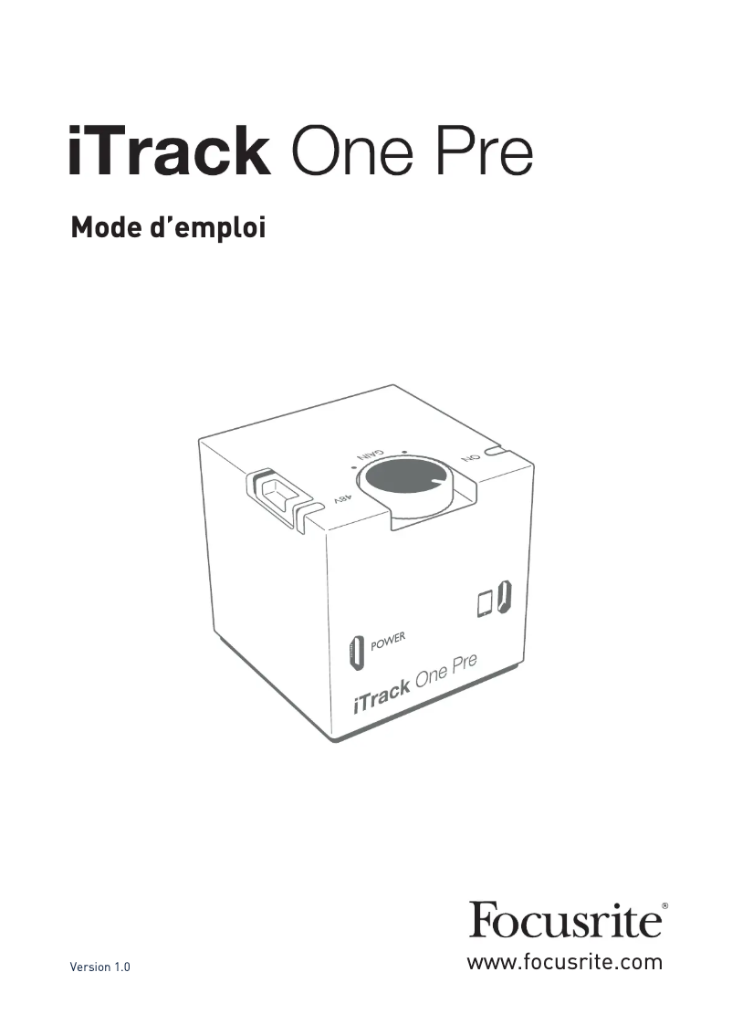 Página 1 del manual Manual de usuario Focusrite iTrack One Pre