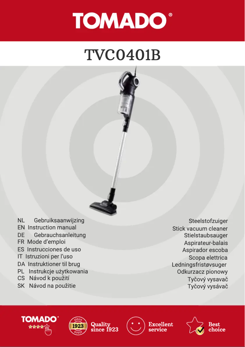 Imagen de la primera página del manual del dispositivo TVC0401B
