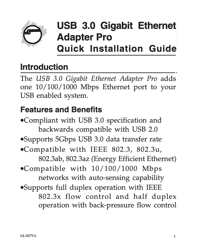 Imagen de la primera página del manual del dispositivo JU-NE0511-S1