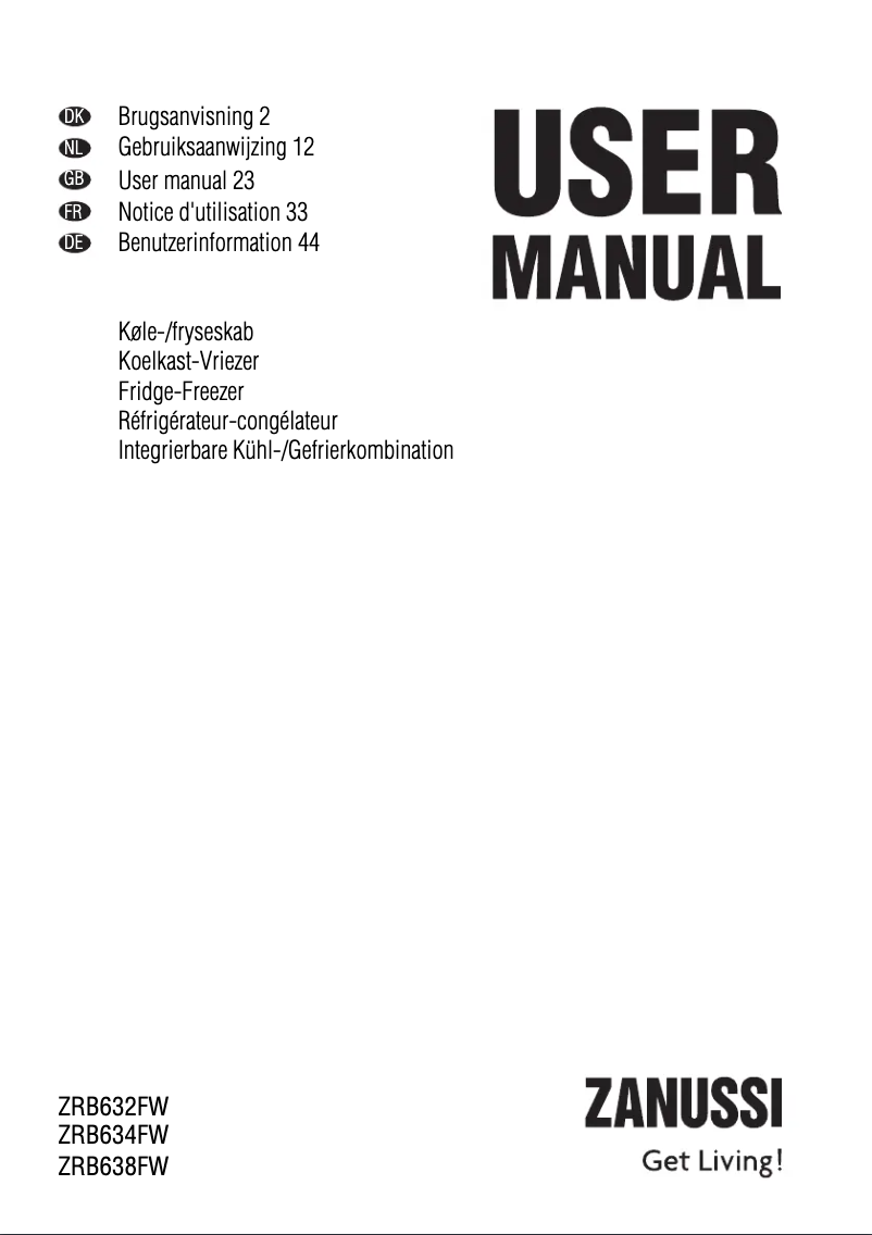 Imagen de la primera página del manual del dispositivo ZRB 638 FW