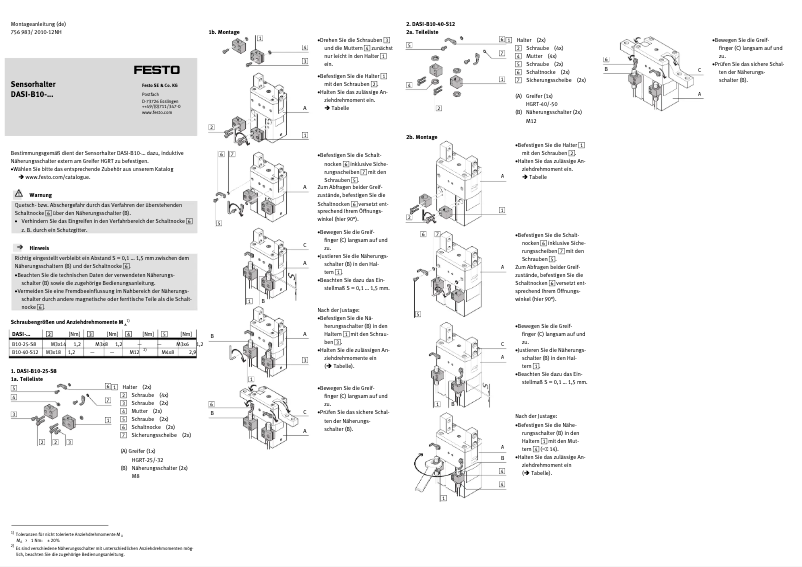 Imagen de la primera página del manual del dispositivo DASI-B10-25-S8