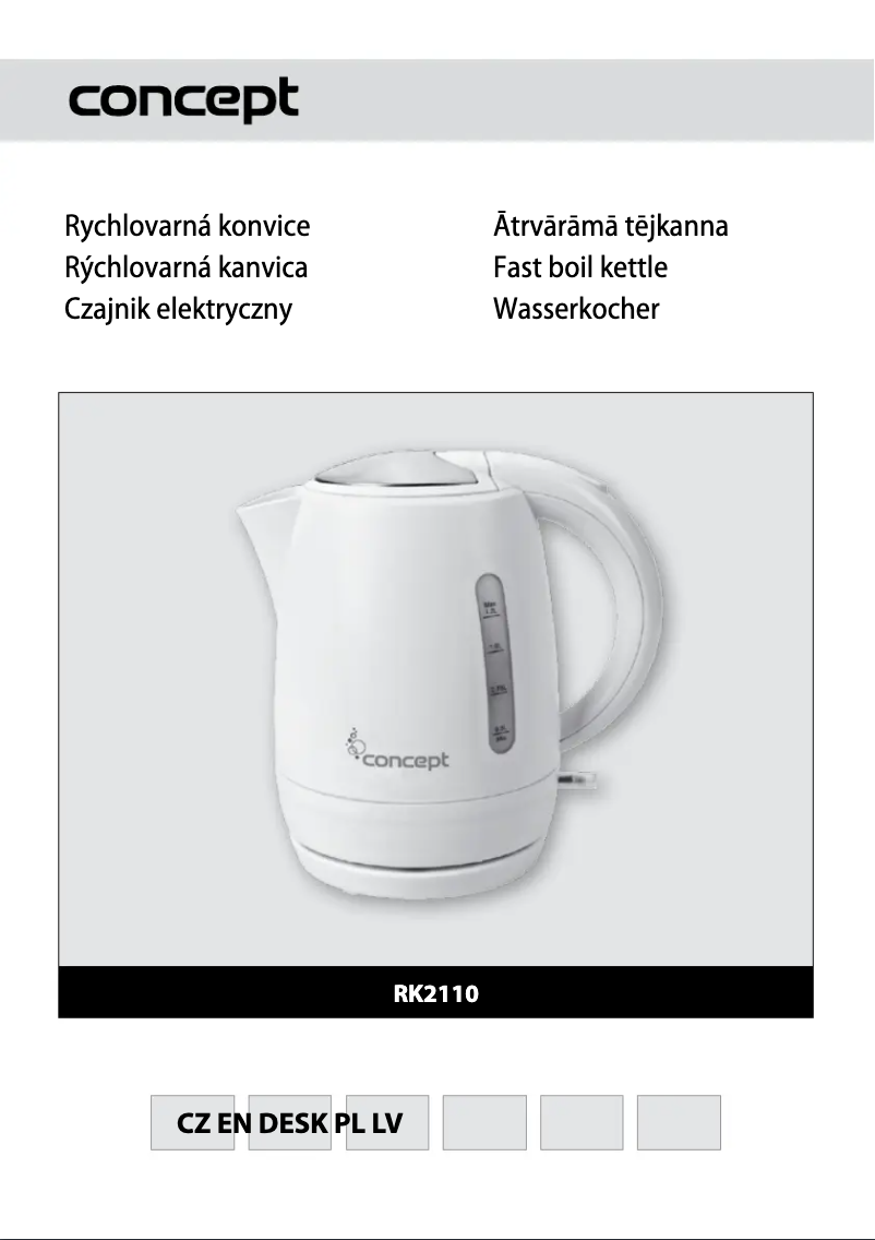 Imagen de la primera página del manual del dispositivo RK2110