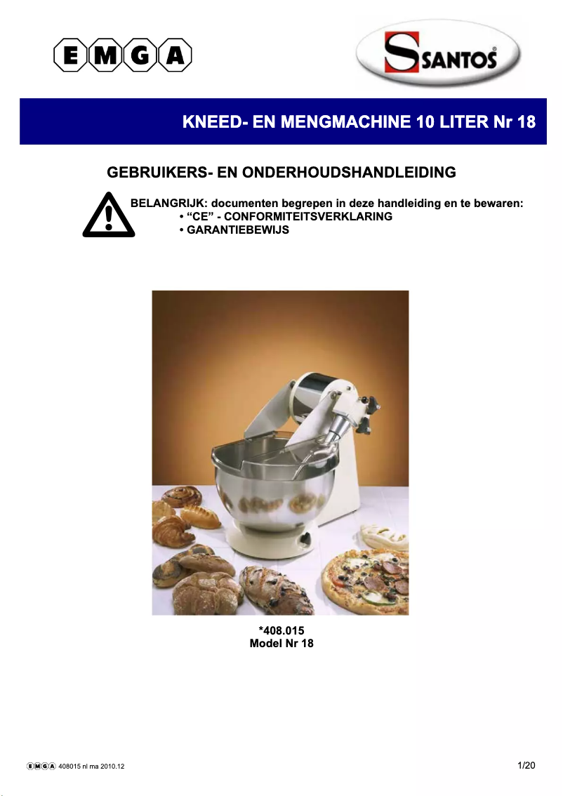 Página nº 1 - Manual de usuario Santos N° 18