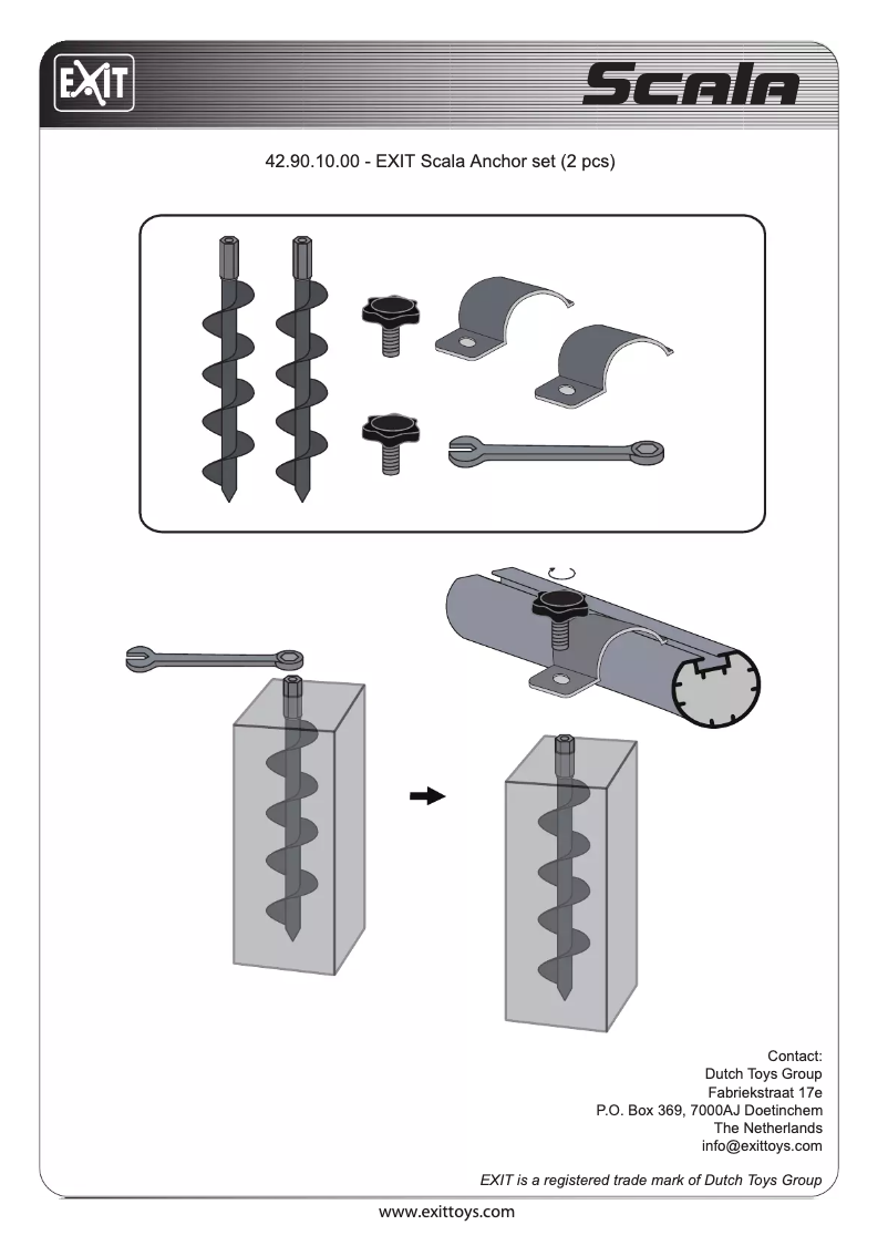 Imagen de la primera página del manual del dispositivo Scala Ground Anchor