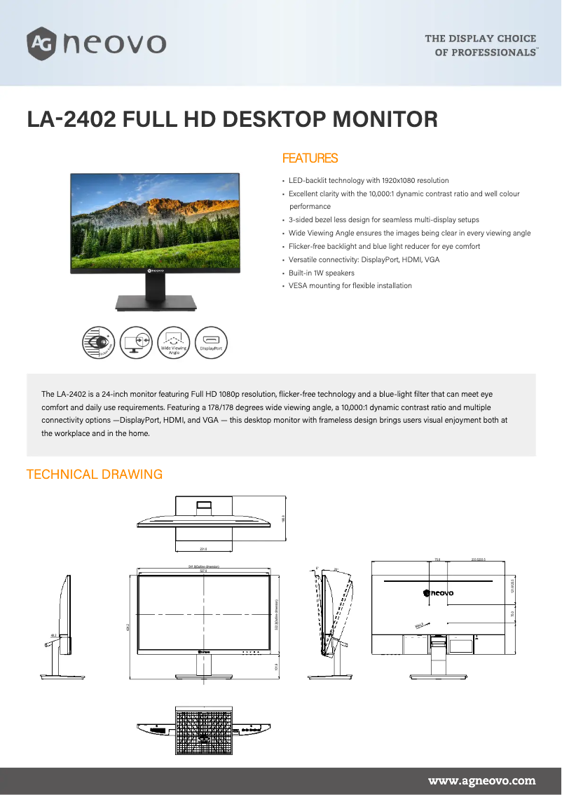 Imagen de la primera página del manual del dispositivo LA-2402