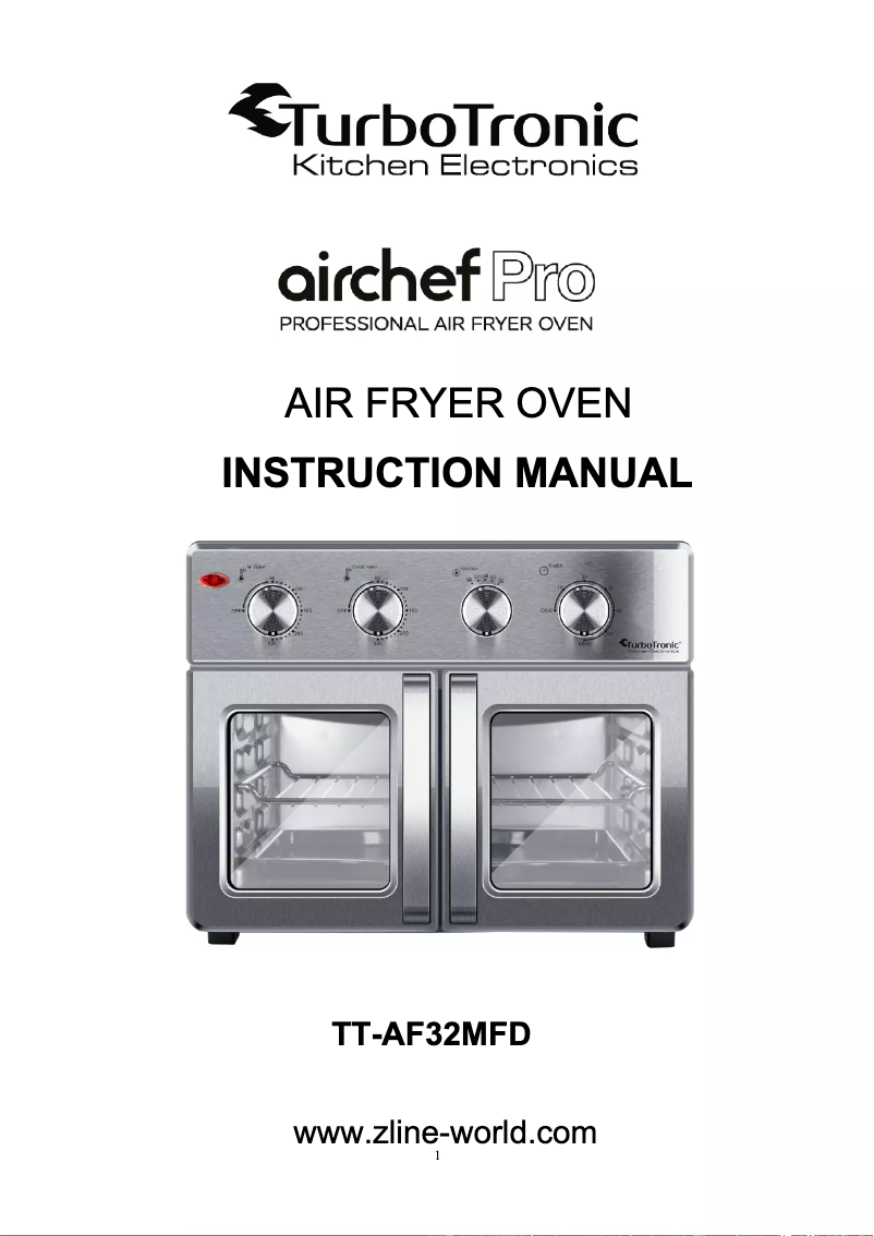 Página 1 del manual Manual de usuario TurboTronic Airchef Pro TT-AF32MFD