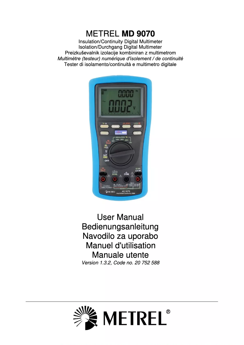 Imagen de la primera página del manual del dispositivo MD 9070