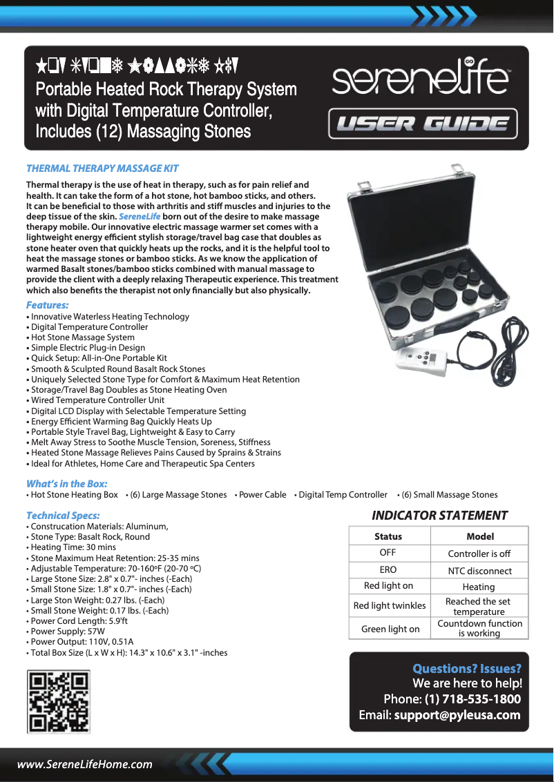 Página 1 del manual Manual de usuario SereneLife PSLMSGST99