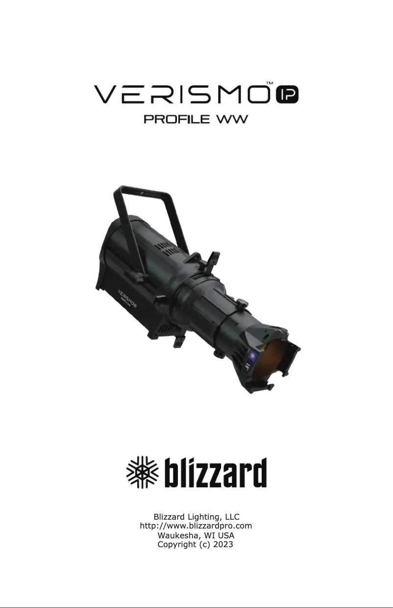 Página 1 del manual Manual de usuario Blizzard Verismo IP Profile WW