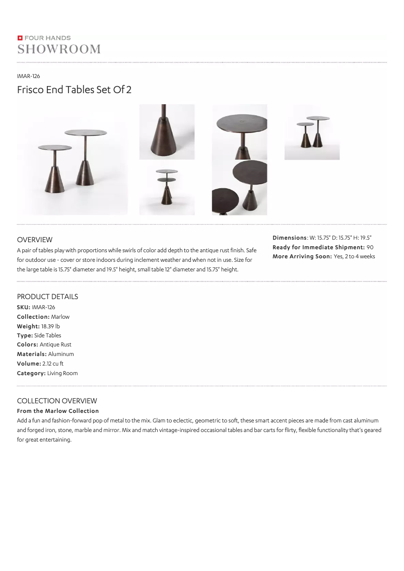 Página 1 del manual Manual de usuario Four Hands IMAR-126