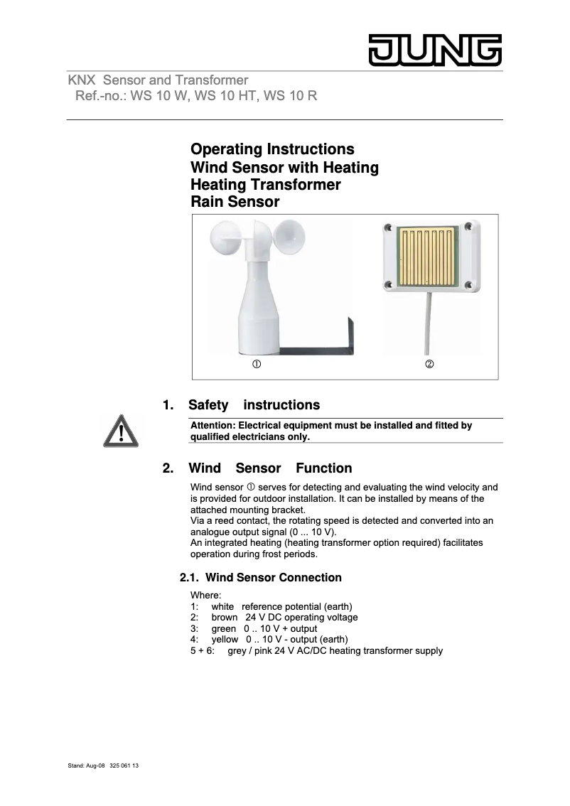 Página 1 del manual Manual de usuario JUNG WS10H