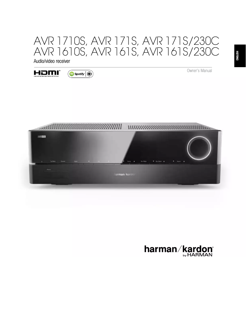 Página nº 1 - Manual de usuario Harman Kardon AVR 171S/230C