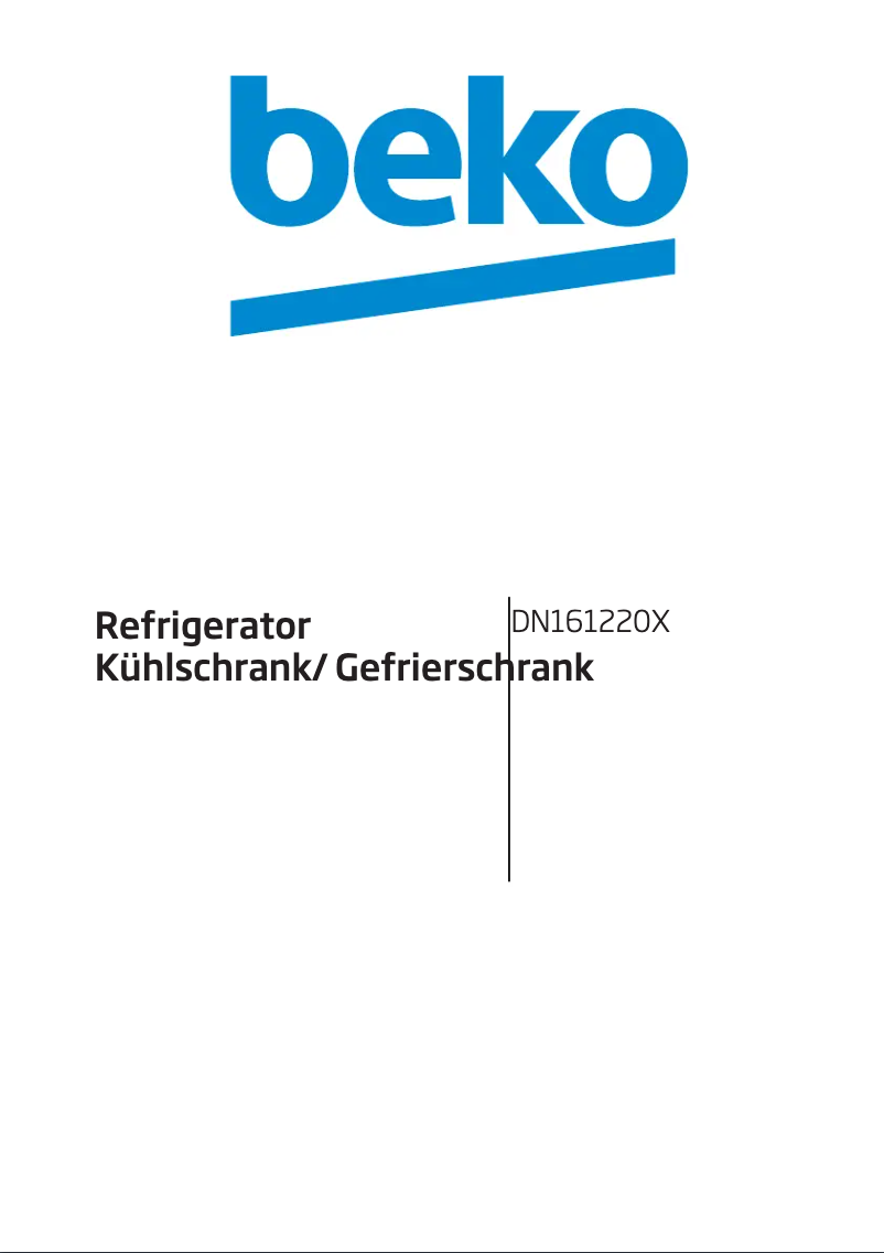 Página 1 del manual Manual de usuario Beko DN161220X