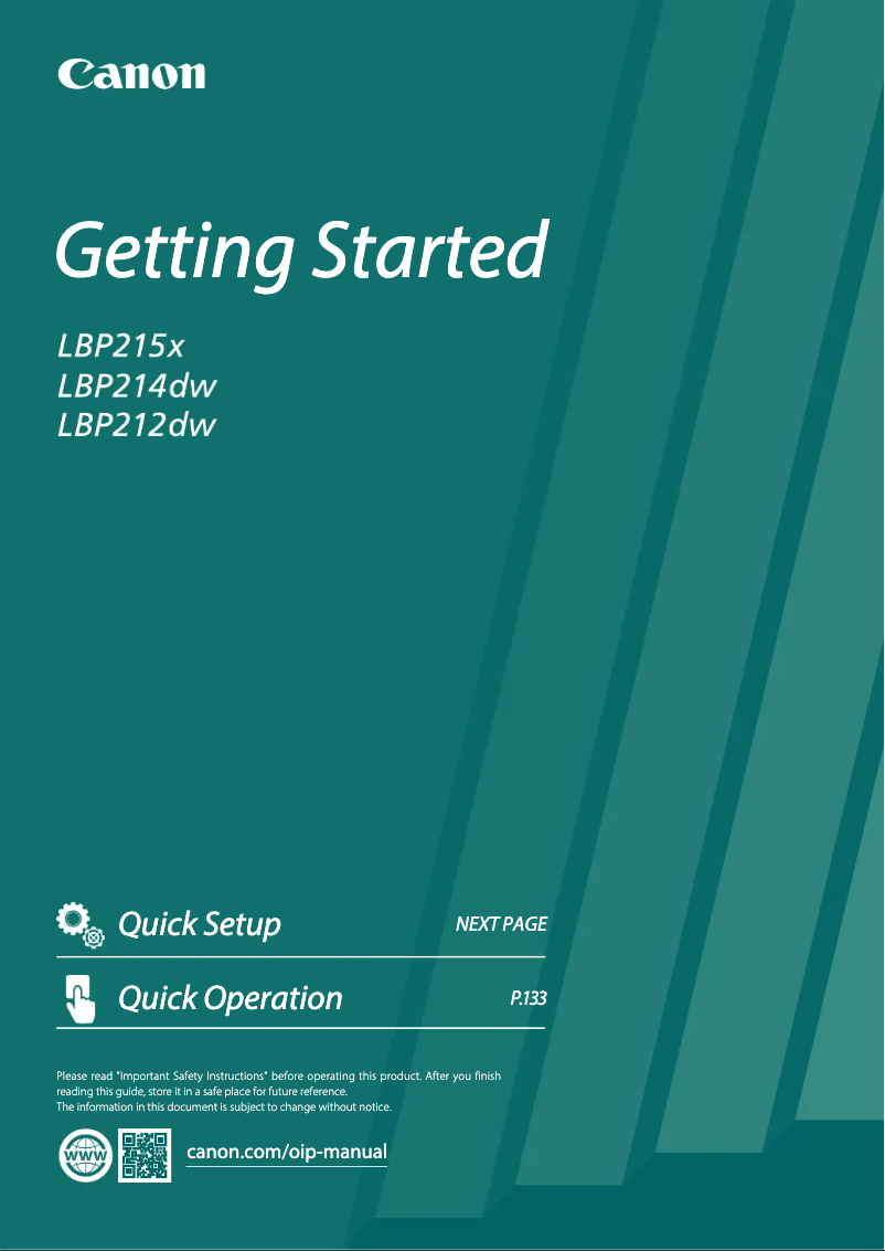 Página 1 del manual Manual de usuario Canon i-SENSYS LBP215x