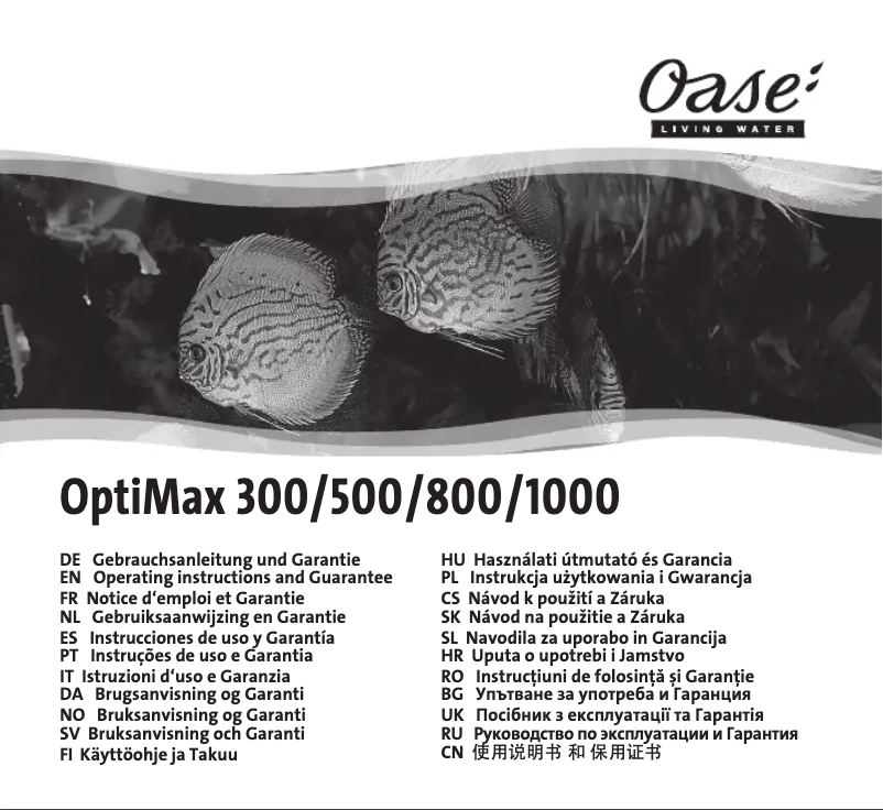Página 1 del manual Manual de usuario Oase OptiMax 500