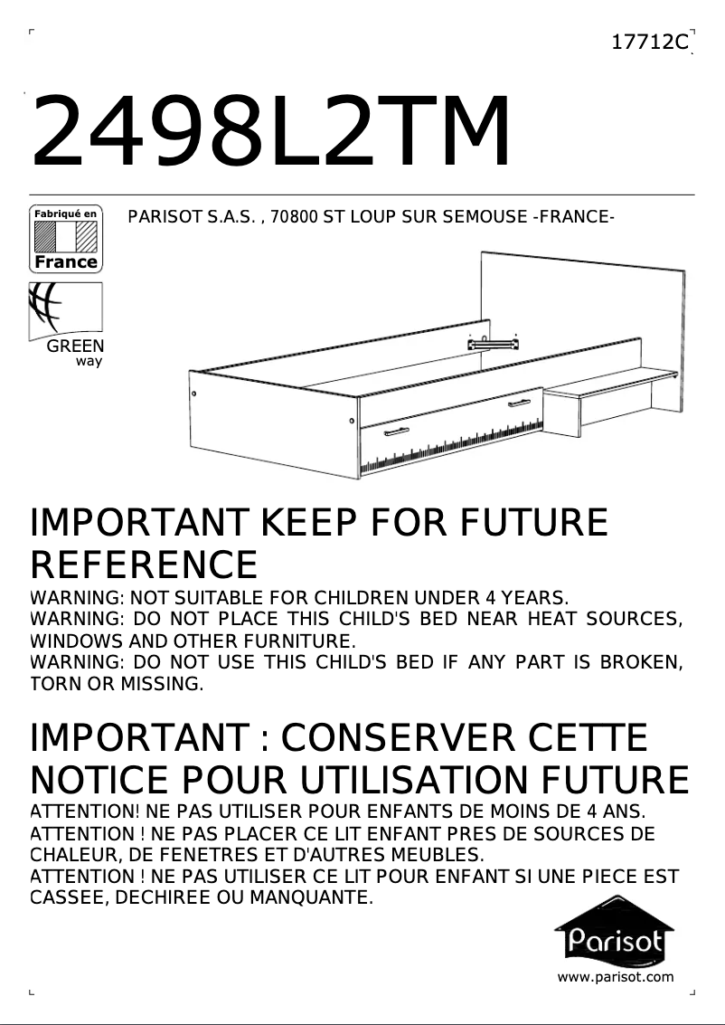 Página 1 del manual Manual de usuario Parisot Charly 2498L2TM