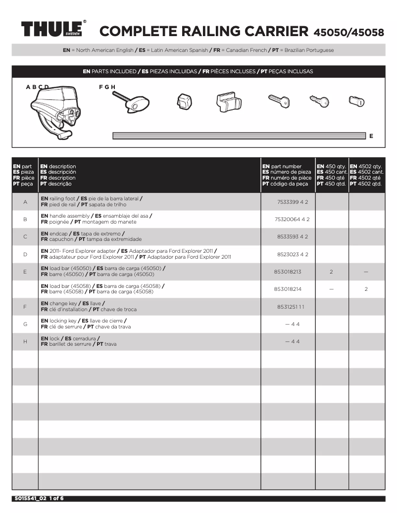 Página nº 1 - Manual de usuario Thule Complete Crossroads 45058