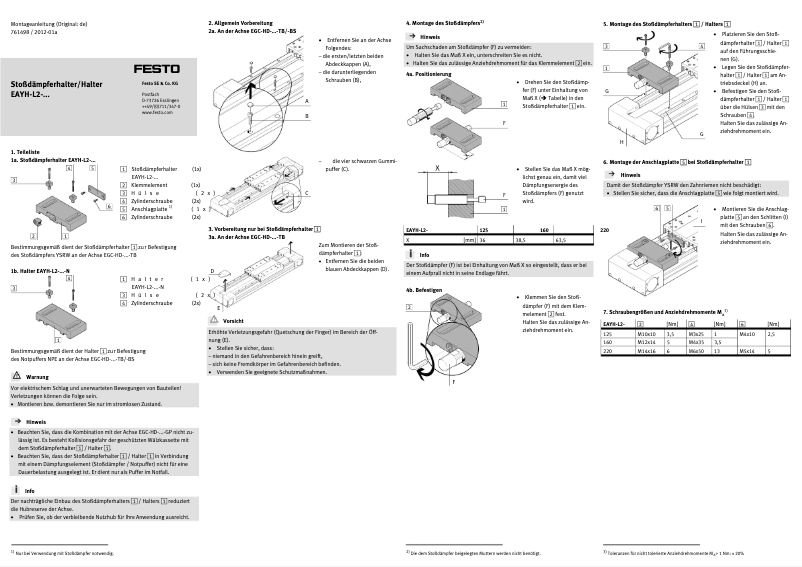 Imagen de la primera página del manual del dispositivo EAYH-L2-125