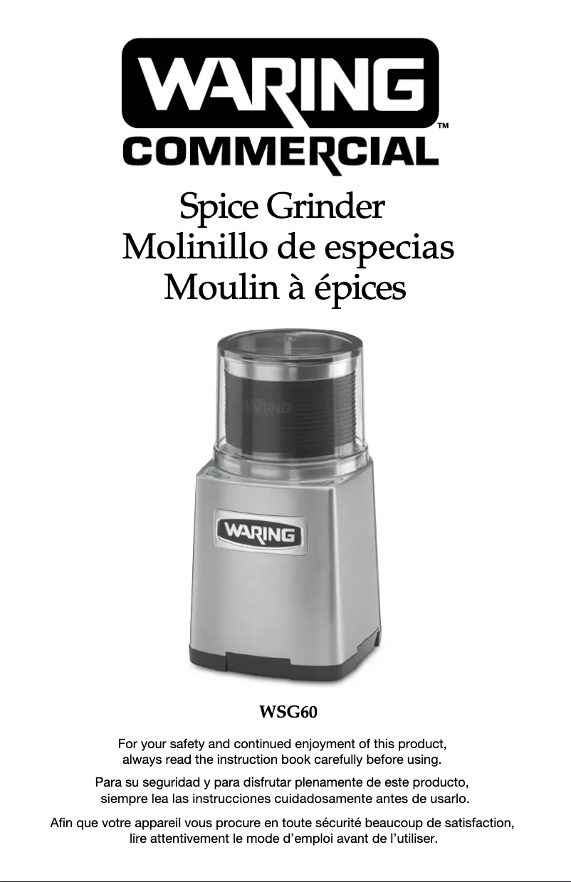 Página 1 del manual Manual de usuario Waring Commercial WSG60