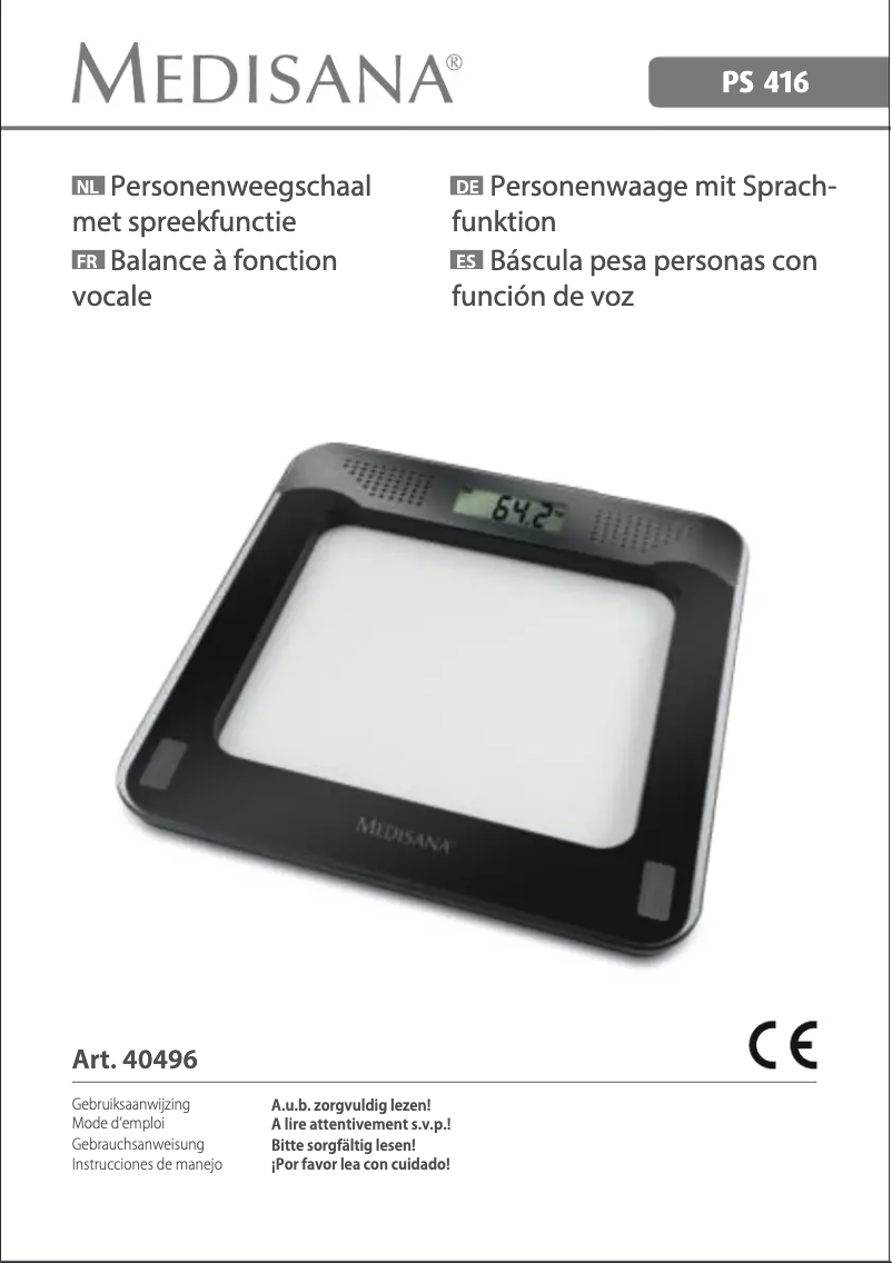 Imagen de la primera página del manual del dispositivo PS 416