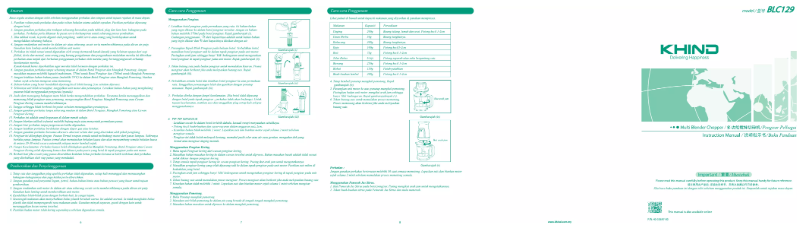 Página 1 del manual Manual de usuario Khind BLC129