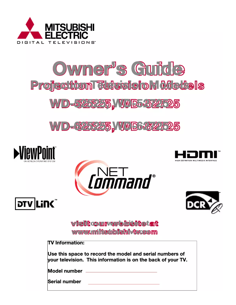 Página nº 1 - Manual de usuario Mitsubishi WD-62525