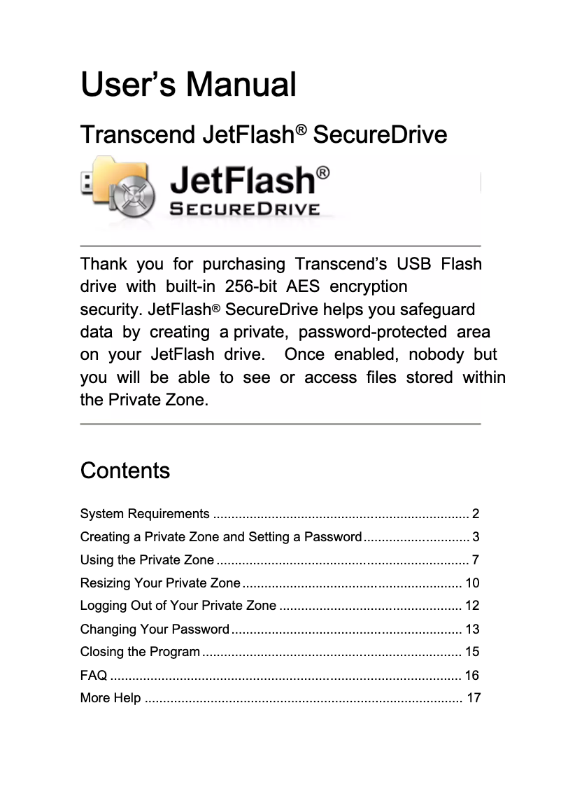 Página 1 del manual Manual de usuario Transcend JetFlash elite 620