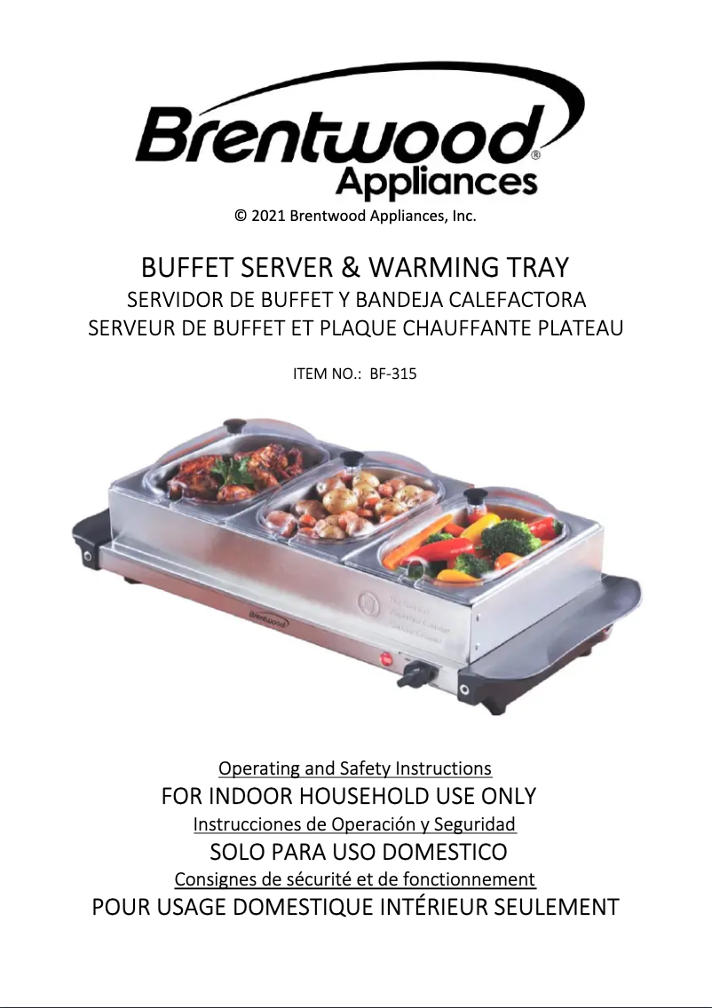 Página nº 1 - Manual de usuario Brentwood BF-315