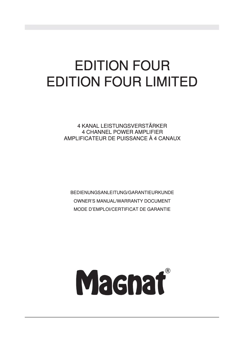 Página 1 del manual Manual de usuario Magnat Edition Four