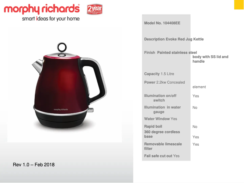 Imagen de la primera página del manual del dispositivo Evoke 104408