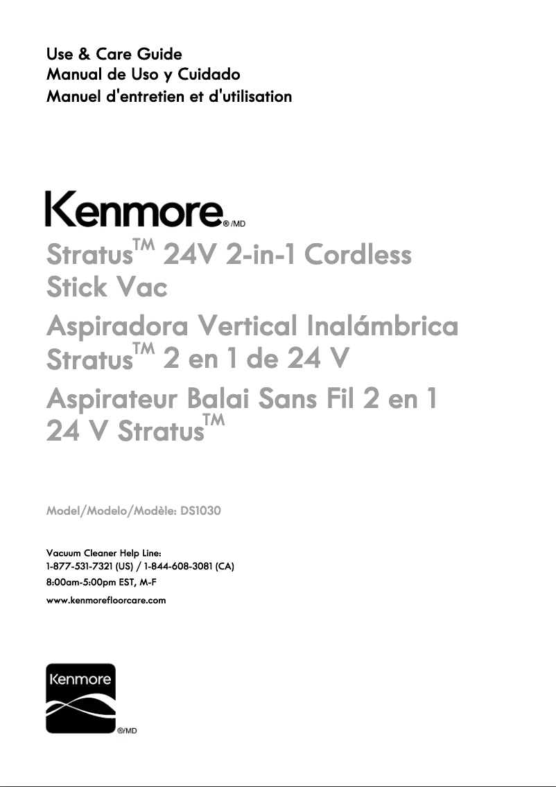 Página 1 del manual Manual de usuario Kenmore DS1030