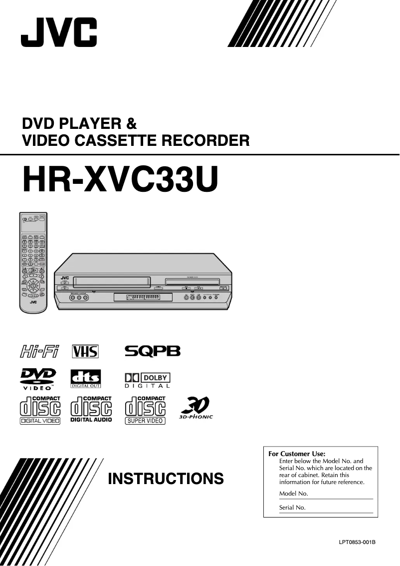 Imagen de la primera página del manual del dispositivo HR-XVC33U