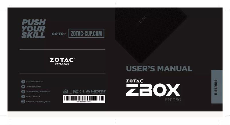 Imagen de la primera página del manual del dispositivo Zbox Magnus EN1080