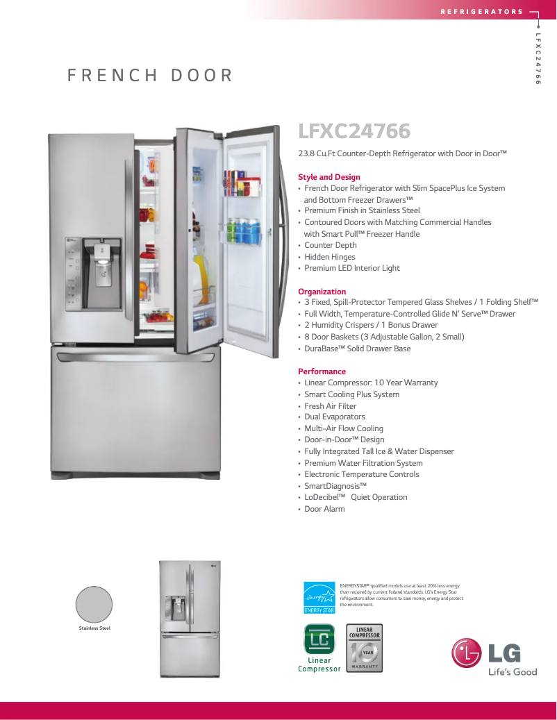 Página nº 1 - Ficha técnica LG LFXC24766S