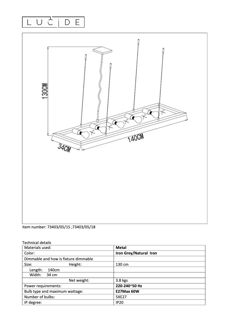 Imagen de la primera página del manual del dispositivo Thor 73403/05/15