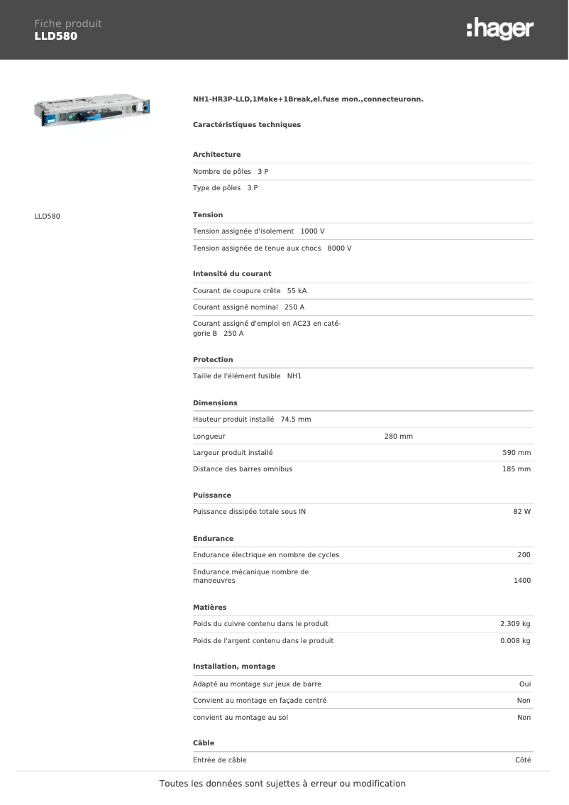 Imagen de la primera página del manual del dispositivo LLD580