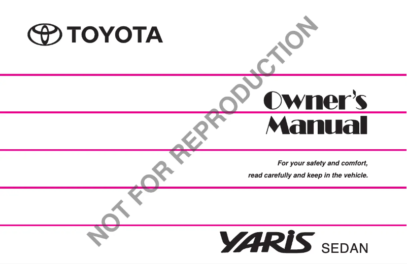 Imagen de la primera página del manual del dispositivo Yaris Sedan (2014)