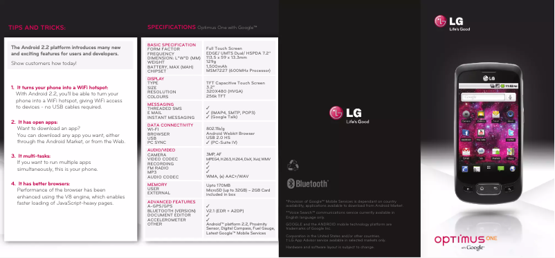 Imagen de la primera página del manual del dispositivo P500