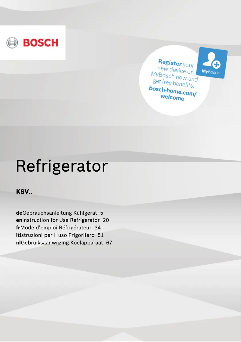 Página nº 1 - Manual de instrucciones Bosch KSV36VWEPG