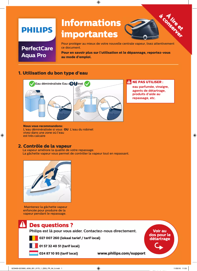 Imagen de la primera página del manual del dispositivo Perfect Care Aqua Pro GC9410