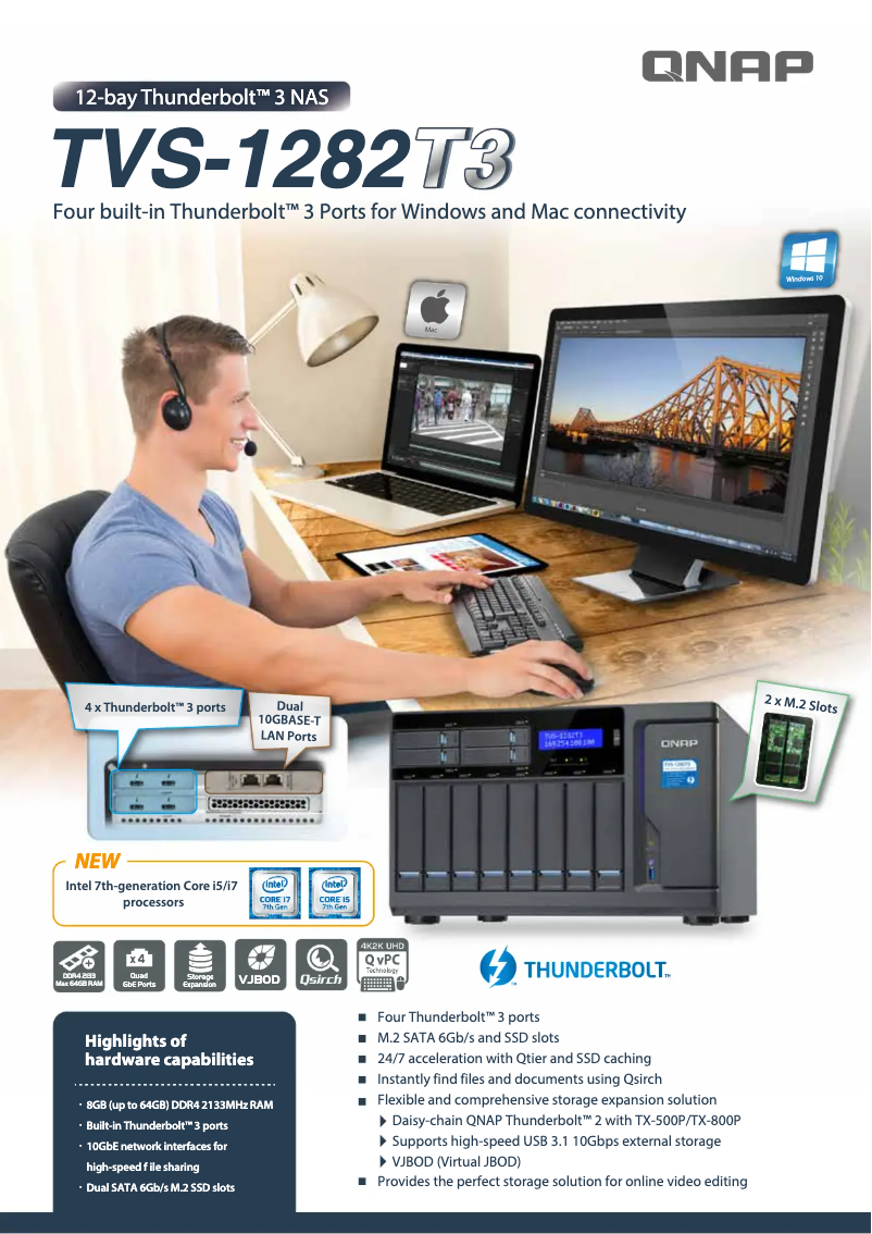 Página 1 del manual Ficha técnica QNAP TVS-1282T3