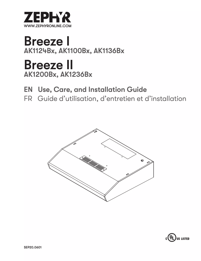 Imagen de la primera página del manual del dispositivo Breeze II AK1236BW