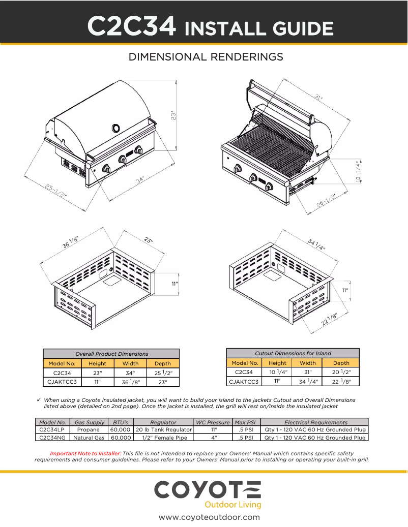 Imagen de la primera página del manual del dispositivo C2C34NG