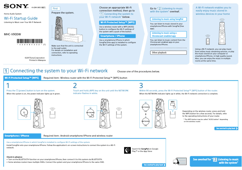 Imagen de la primera página del manual del dispositivo MHC-V90DW